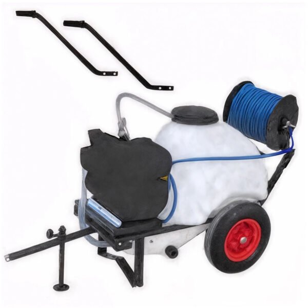 Groupe motopompe de pulvérisation Comet MTP MC 25 - Loncin 148F-2 sur chariot réservoir 120 lt avec crochet