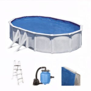 Piscine Gre Fidji Ovale 500x300x120cm - Piscine hors sol en acier - Filtre Aqualoon