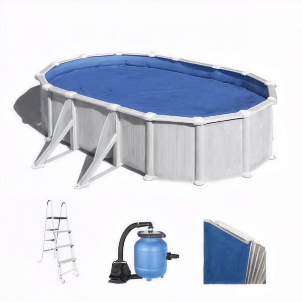 Gre Atlantis Ovale 610x375x120cm - Piscine hors sol en acier - Filtre Aqualoon