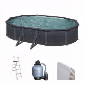 Gre Kea Ovale 730x375x120cm - Piscine hors sol en acier