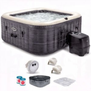 Intex Carrée Greystone Deluxe 28450NP - Piscine hydromassage spa