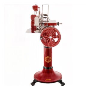 Berkel B114 - Trancheuse à volant avec piédestal - Lame en acier au chrome de 320 mm - Rouge
