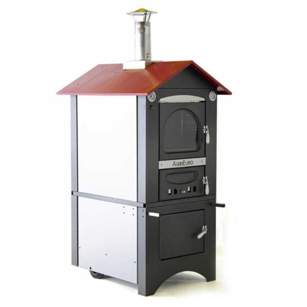 Medius-80-Ext - Four à bois-en-acier-d'extérieur-ventilé- Toit rouge
