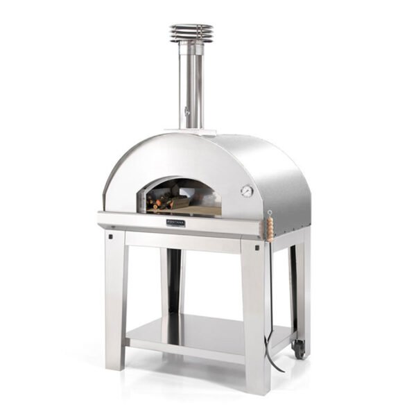Fontana-Mangiafuoco - Four à bois-d'exterieur-avec-chariot-Inox