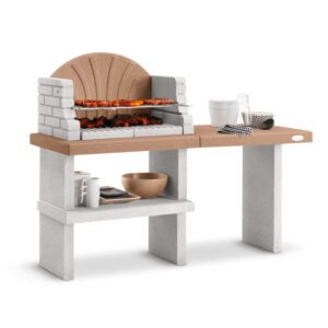 Palazzetti-Vasto-barbecue à bois-et-charbon-en-maçonnerie